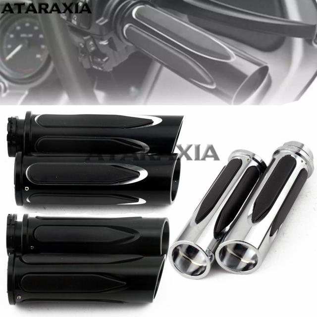 汎用 ハンドグリップ アルミニウム ハンドルバー ハンド グリップ ハーレー スポーツスター XL883 1200 ソフテイル ツーリング ダイナ カスの通販は