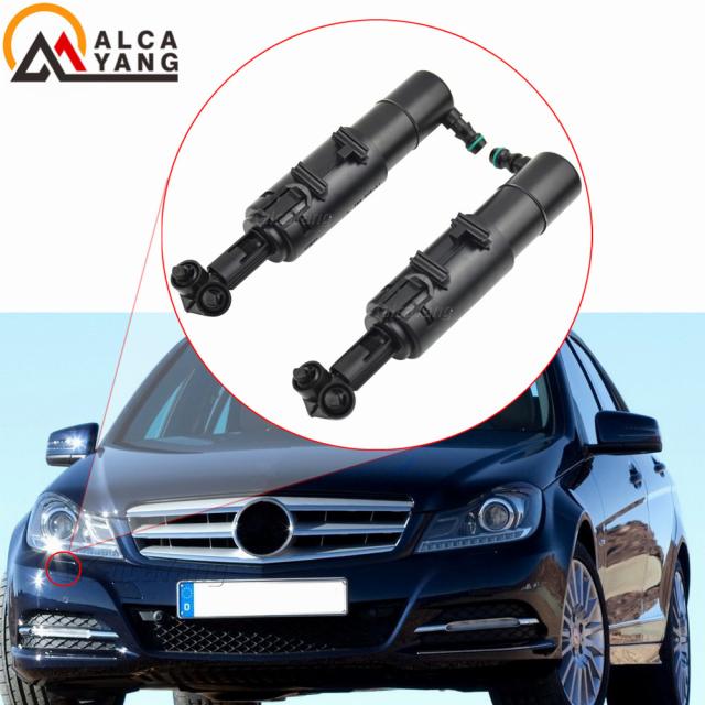 1ペア ヘッドライト クリーニングガンヘッドランプ ウォッシャーノズル メルセデス W204 C350 C280 C63AMG 2011-14 カスタムパーツ アクセの通販は