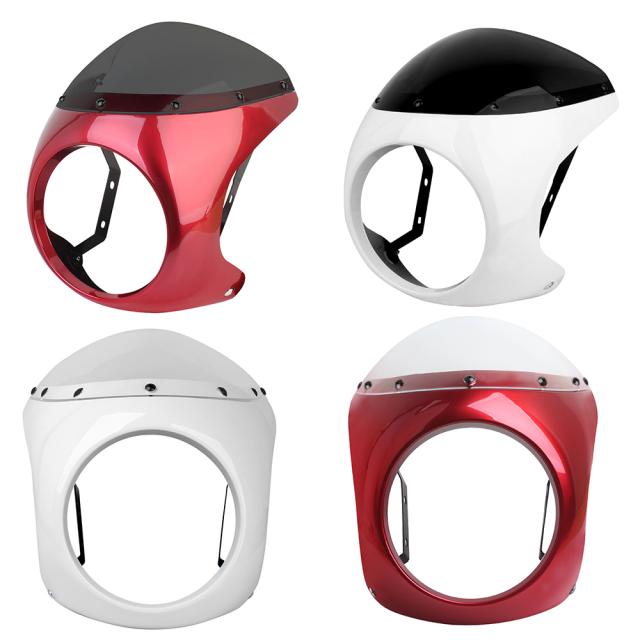 汎用 7INCH バイク レトロカフェレーサーヘッドライトハンドルバーフェアリング カバー フロント ガラス ヤマハ スズキ ホンダ ハーレー 7,465円