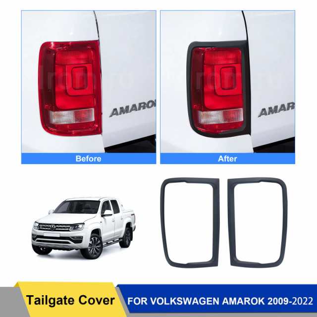 テールリアライトカバートリム フォルクスワーゲン VW アマロック 2009-2022 マットブラック適合