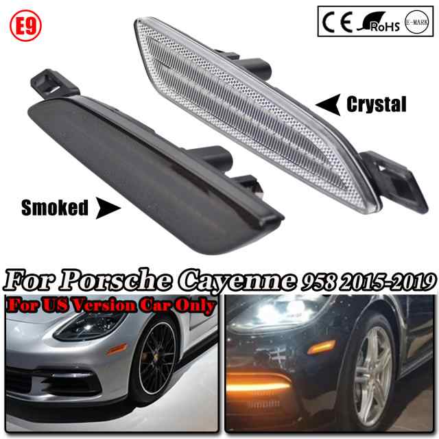 ポルシェ カイエン 958 2015-2019 米国バージョン車専用アップグレード LED サイド マーカー ターン シグナル インジケーター リピーター ラの通販は