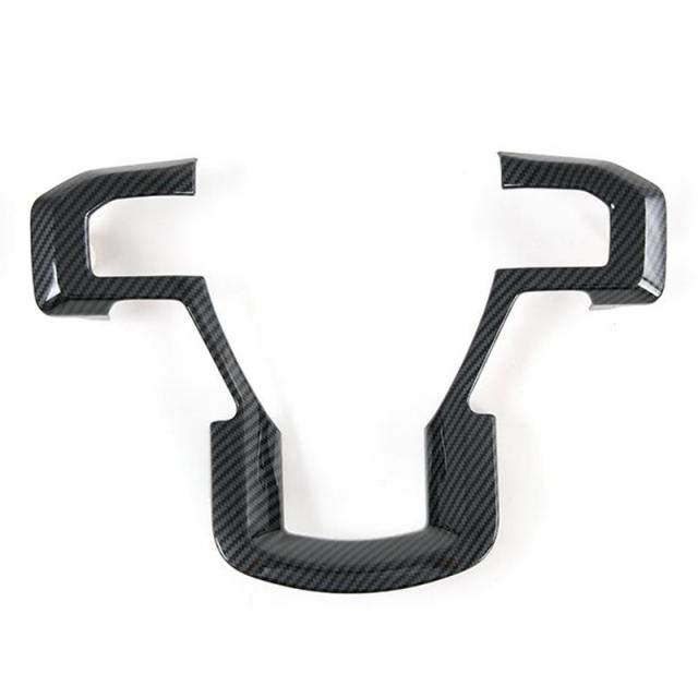 2015-2020 フォード F150 カーボンステアリングホイール カバー トリム 装飾 フレーム アクセサリー F250 F350 2017 + カスタムパーツ アクの通販は