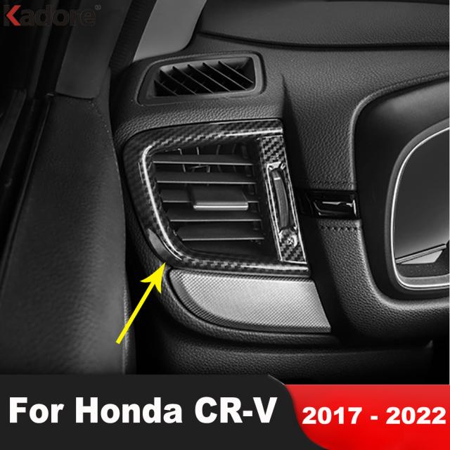 フロントサイドエアコン ベントカバー トリム ホンダ CRV CR-V 2017-22 カーボンインテリア アクセサリー カスタムパーツ アクセサリー 交の通販は