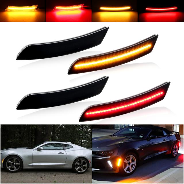 2/4個 フロントリアバンパー LED サイドマーカーウィンカー ライト白 シボレー カマロ LS LT SS ZL1 黄赤アクセサリー カスタムパーツ アクの通販は 7,465円