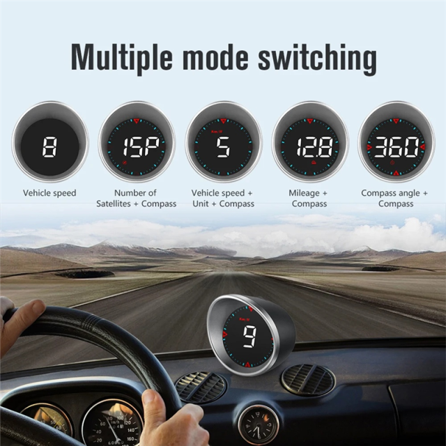 OBDヘッドアップ ディスプレイ 車用多機能スピード メーター 表示スピードランニング距離表示コンパス