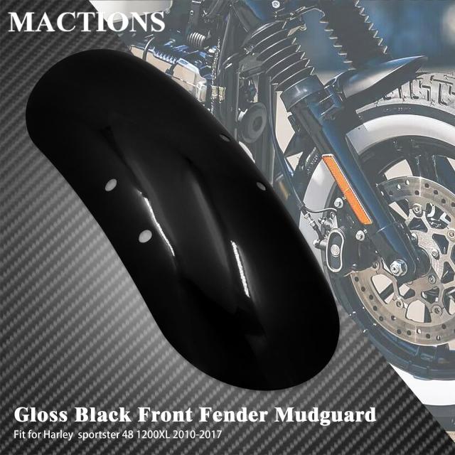 黒ショートフロントフェンダーマッドガード カバー アイアン ハーレー スポーツスター四十八 XL1200X スペシャル 2010-20の通販は