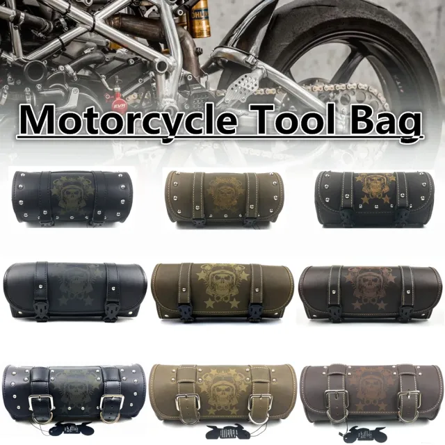 2022 新オートバイ フォークバッグレザークルーザーツールロールバレルバッグフォークバレル形状ハンドルバー 黒サドルバッグ収納の通販は 5,970円
