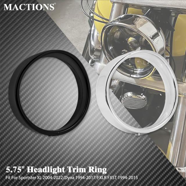 オートバイ のヘッドライトトリムリング 5.75 インチ ランプベゼルバイザーカバー ハーレー スポーツスター 883 XL1200L ソフテイル FXST Fの通販は 6,358円