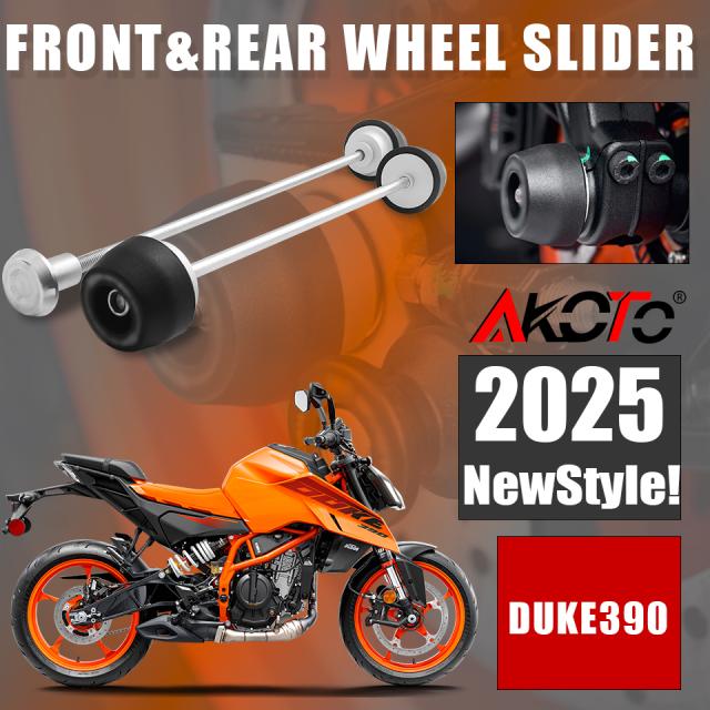 オートバイ フロントリアホイールアクスルフォーククラッシュプロテクターパッド スライダースタンド KTM DUKE390 DUKE 390 390DUKE 2024 2