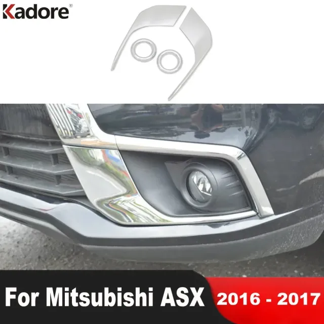 フロントフォグライト ランプ カバー トリム 三菱 ASX アウトランダースポーツ 2016 2017 クロームカーアクセサリーヘッドフォグライト ベゼの通販は