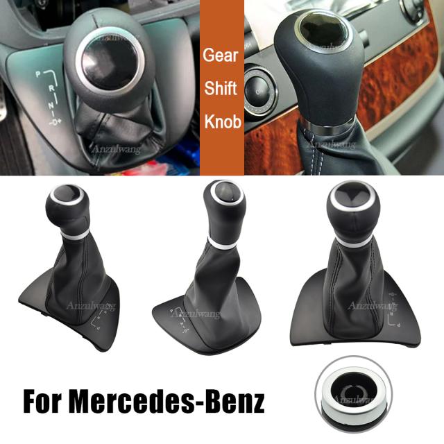 車用 ギア シフト ノブ オートマチック シフト ノブ ブーツ 付き メルセデス ベンツ ヴィト W636 ビアノ W639 2010-2015 自動車アクセサリー カー スタイリング