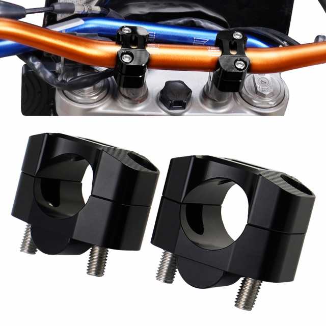 バイク 1-1/8INCHハンドルバーライザーダートバイク ビレットエンデューロスーパーモト MX ATV7/8INCH 22MM28MMファットマウントクランプアの通販は 5,780円