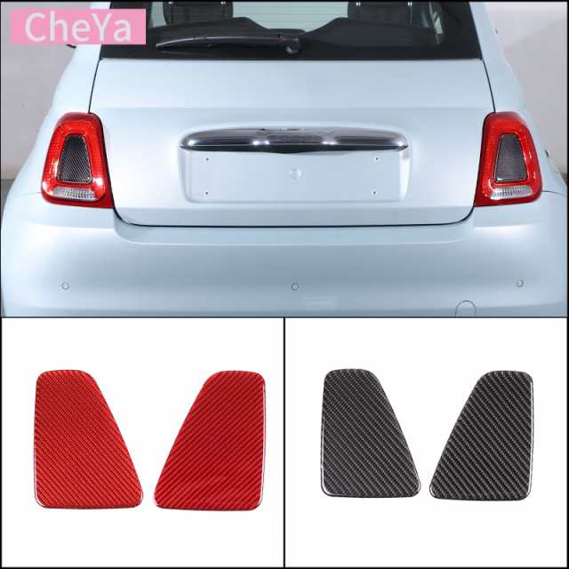 CHEYA SOFT CARBON FIBER REAR TAIL LIGHT COVER DECORATIVE STICKERフィアット500アバルト595 695 2021+ カーエクステリアアクセサリー 2PCSの通販は