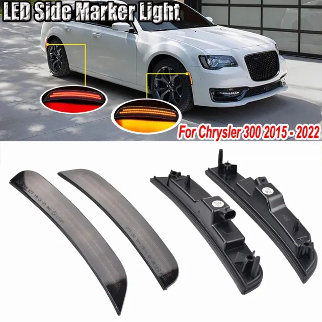 LED フロントリア サイドマーカー ライトバンパー ランプクライスラー 300 2015-22 カーアクセサリー カスタムパーツ アクセサリー 交換用の通販は