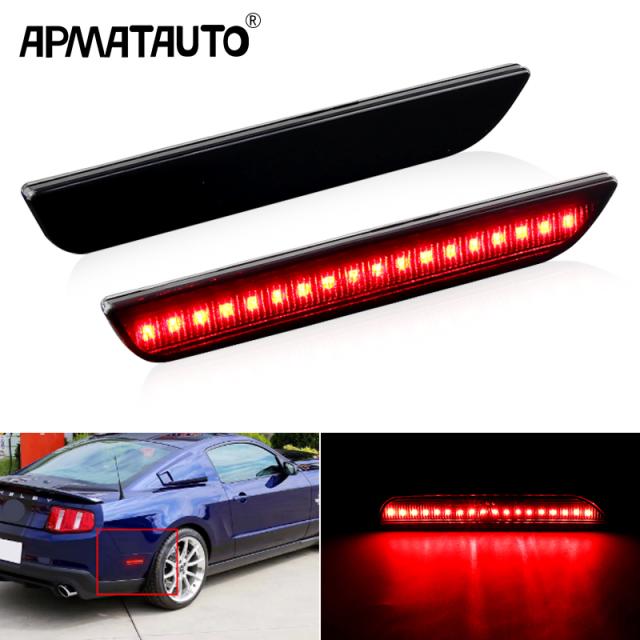 2X 2010-2014 フォード マスタング ベース GT シェルビー GT500 302 リアバンパー 赤色 LED サイドマーカー ブレーキストップ ライト AR3Z1の通販は