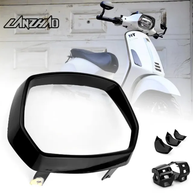 ABS バイク ヘッドライトテールライトキャップ スイッチカバー ベスパ用ホーンデコレーション 黒 125 150 カスタムパーツ アクセサリー 交の通販は