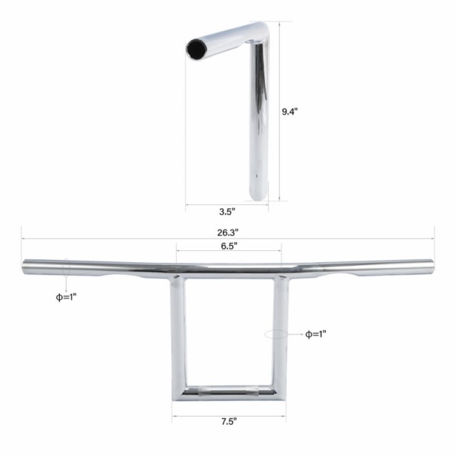 1INCHWINDOW BARS HANDLEBARS ハーレー ソフテイル ダイナ スポーツスター XL883 E/MATTE BLACK