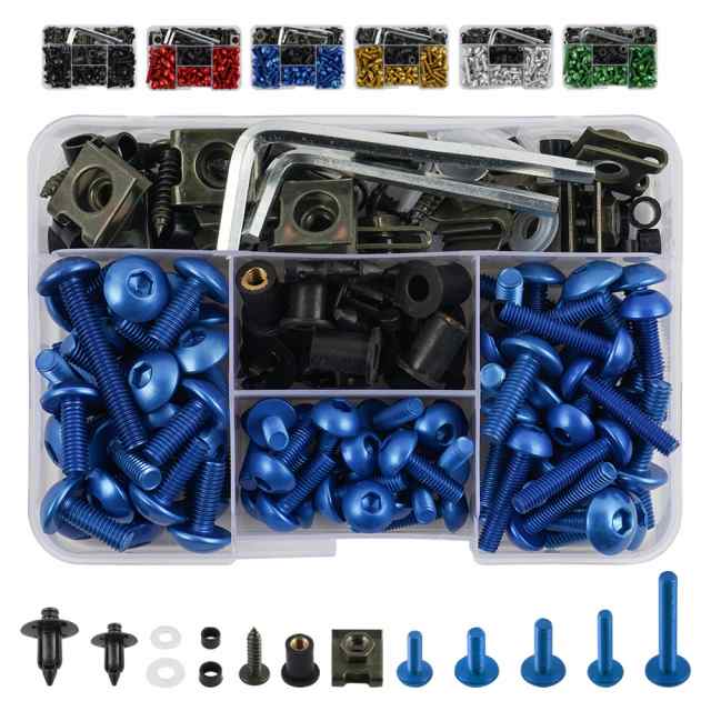 190PCS BODYWORK ALUMINUM SCREWS FAIRING BOLTS KIT ヤマハ YZF R6 1999 - 2018 2019 YZF R1 RAVEN YZF R3 YZF R6S YZF600R YSR50 カスタムの通販は
