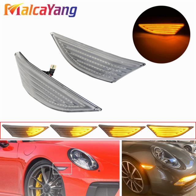 2個 ポルシェ 991 カレラ GTS GT3 タルガターボ 718 981 ボクスターケイマンダイナミック サイドマーカー ウィンカーインジケーターリピータの通販は 7,293円
