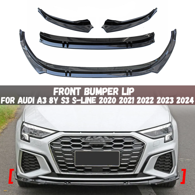 フロントバンパー リップ アウディ A3 8Y S3 S ライン 2020-24 スポイラー スプリッター ディフューザーカバー ガード トリム 19,580円