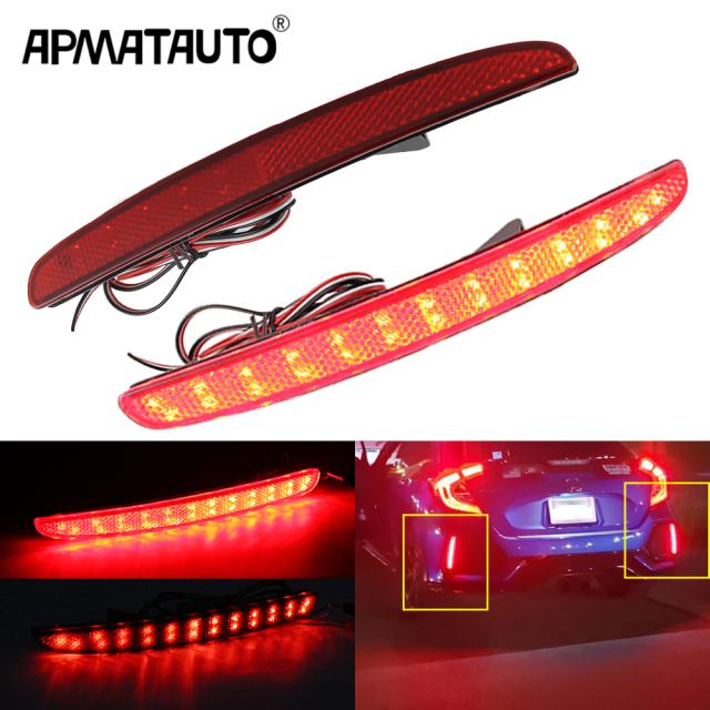 2個 ホンダ シビック ハッチバック 2016 2017 2018 LED リアバンパー ライトリア フォグランプ 自動 電球 ブレーキライトリフレクター 3355の通販は 5,375円