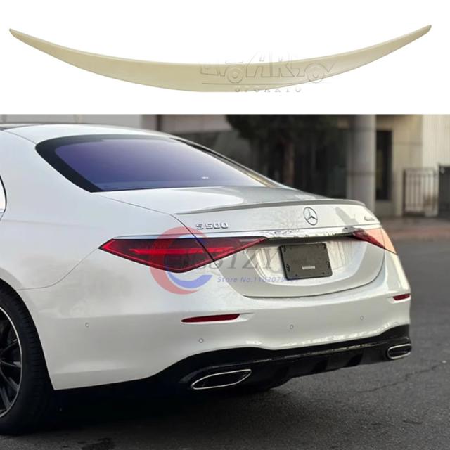 ブラックスポイラー ベンツ W223 テールフィン S クラス S350 400 500 2021-2023 車リア トランク ダックテールウィング ABS プラスチック アクセサリー