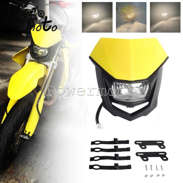 ホンダ ヤマハ 汎用 DR650 DRZ RM RMZ RM-Z 650 125 250 450 モトクロス プラスチック フロント LED ヘッドライト フェアリング ヘッド ライの通販は 6,334円