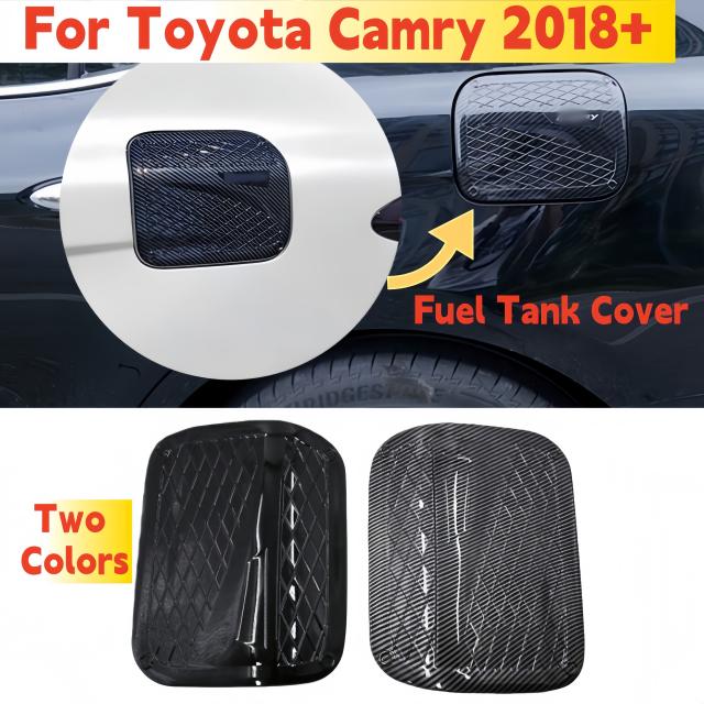 トヨタ カムリ 2018-2021 車用 ガスタンク ドアカバー トリム オイル ガスキャップ 外装 装飾 ABS カーボンパターン
