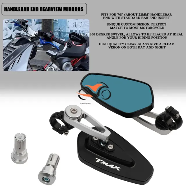 ヤマハ TMAX530 TMAX500 TMAX 500 TMAX T-MAX 530 SX DX 2017 2018 XP530 バイク ハンドルバー エンドバックミラー カスタムパーツ アクセの通販は