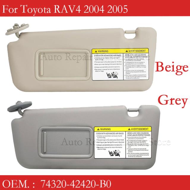 グレー ベージュ サンバイザー トヨタ RAV4 2004 2005 左側ドライバーサイドシェードカーアクセサリー 74320-42420-B0 カスタムパーツ アクの通販は