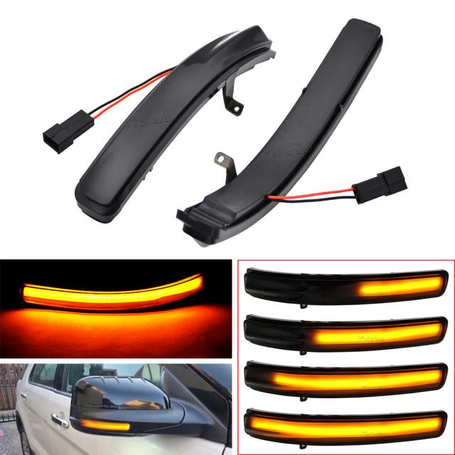 2個 車用サイドミラー ウィンカー インジケーター ランプ LED ダイナミックウィンカーライト フォード エクスプローラー U502 2011-2019 左ハンドル