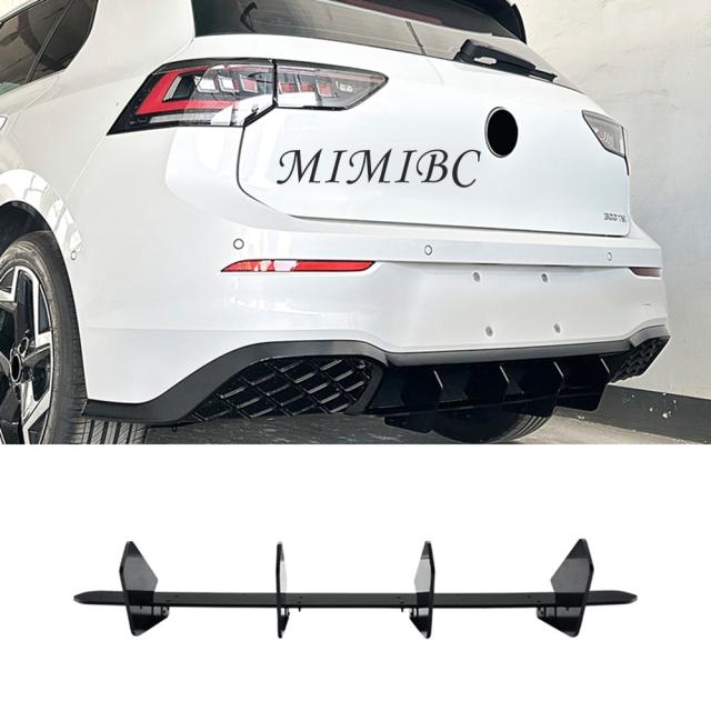 リアリップブレードスポイラー フォルクスワーゲン ゴルフ MK8.5 MK8 フェイスリフト R-LINE 2024-2025 ABS カーリア バンパー リップ ディフューザー スポイラー スプリッター