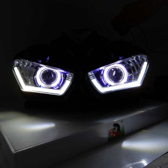 R25 R3 ヘッドライト ライトエンジェルデビルアイ HID プロジェクター HID エンジェルアイ ヤマハ YZF R25 R3 2013 2014 2015 2016 2017