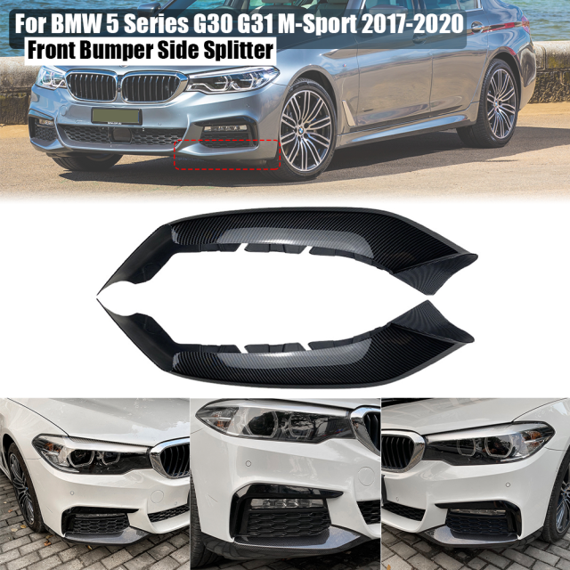 フロントバンパー リップスプリッター ディフューザープロテクターカバー ガード BMW 5シリーズ G30 G31 M-スポーツ 525I 530I 2017-20