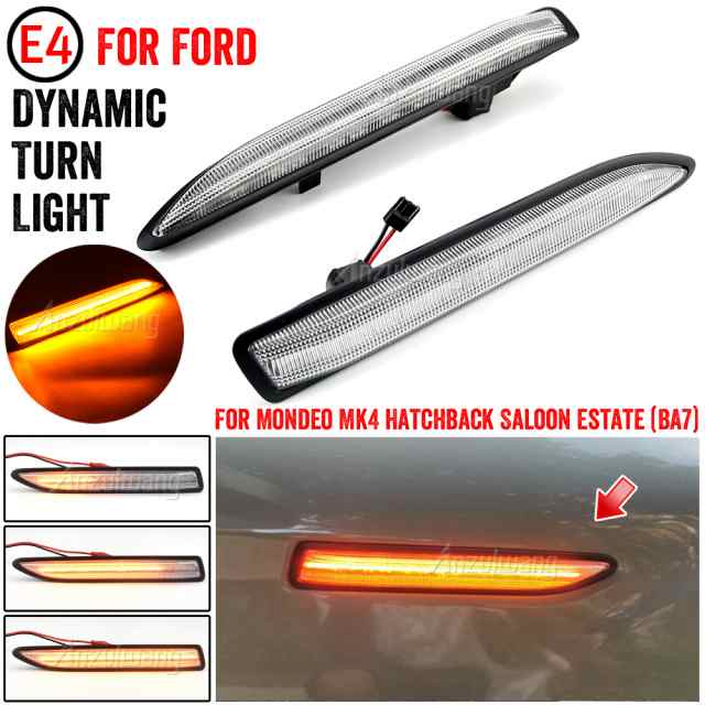 シーケンシャル LED ダイナミック ターン シグナル サイド マーカー ライト ウインカー フォード モンデオ MK4 ハッチバック サルーン エスの通販は 7,291円