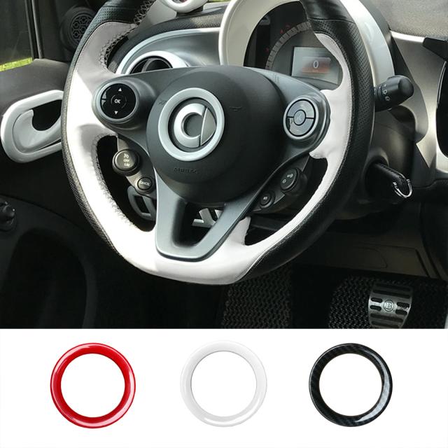 ステアリング ホイール ステッカー ABS 装飾リングカバー モールドシェル メルセデスベンツ スマート 453 フォーツーフォーフォーオートアクの通販は