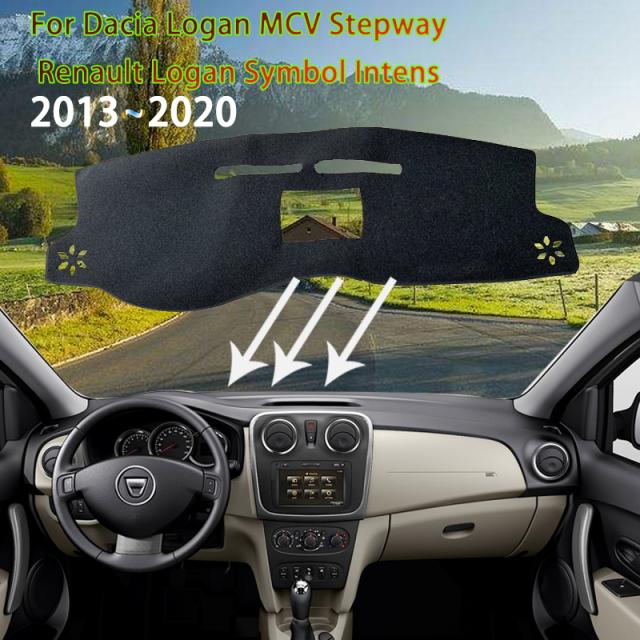 DACIA ローガン MCV ステップウェイ ルノー ローガン シンボル INTENS II 2013 2020 ダッシュボードマットサンシェードカバー 汚れ防止パッの通販は 7,121円