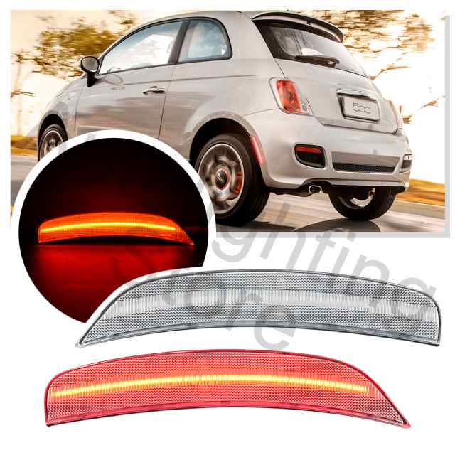 2PCS フィアット 500 スポーツ ABARTH ハッチバックコンバーチブル 2012 2013 2014 -2017 リアバンパーサイドマーカーウィンカー バイク