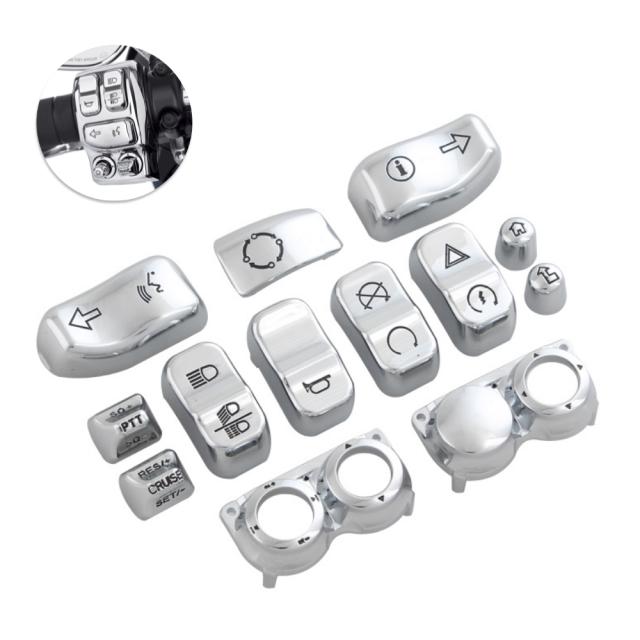 スイッチキャップキットハウジングボタンカバーABS ハーレー ツーリングエレクトラグライドストリートグライドFLHT FLHX FLHTK 14-21 バイク 5,980円