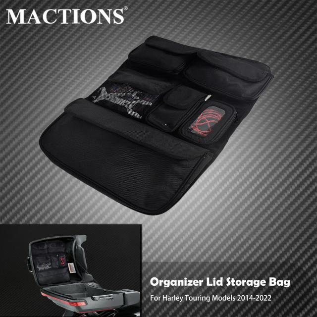 バイク 黒ツアー パック オーガナイザー蓋ストレージ バッグ ハーレー ツーリング ストリート グライド FLHX ロード キングウルトラリミテッの通販は