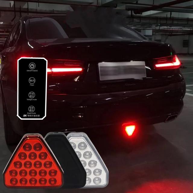 19LED F1 スタイルブレーキライトトライアングルリアサードブレーキライトパイロットハザードストップ安全ランプリモコン JDM BBA カスタムの通販は 6,582円