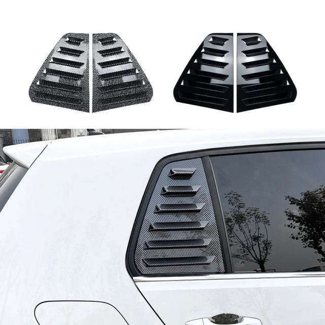 2個 VW ゴルフ 7 ゴルフ 7.5 MK7 MK7.5 2013-2019 リアトライアングルウィンドウルーバーサイドシャッター ブラインド シェード カバー トリム ステッカー ベント