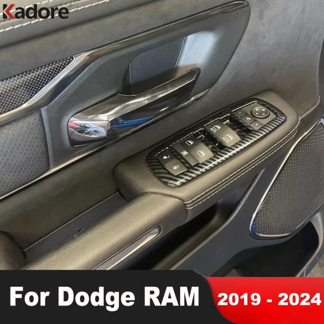 ダッジ RAM 2019-24 カーボン車インナードアウィンドウリフトスイッチ ボタンパネルカバー トリム アクセサリー カスタムパーツ アクセサリの通販は 8,280円