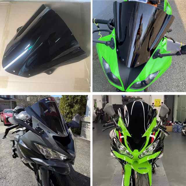 バイク ZX-10R 風防ガラス カワサキ ニンジャ ZX6R ZX636 ZX-6R 2009-2023 2024 ZX10R 2008-2010 風防ガラス倍泡