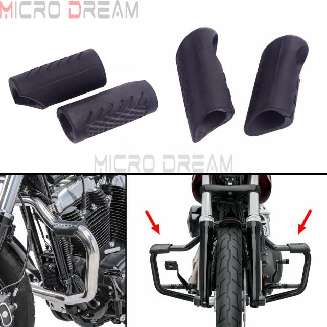 1-1/4 インチ黒エンジンガードカバーコーナーブロック保護用ツーリングストリートグラヤマハホンダBMW
