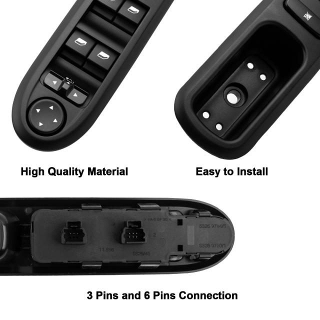 電動ウィンドウスイッチコントロールパネル プジョー407 SW 2004-2010 6554.ER 96468704XT カスタムパーツ アクセサリ