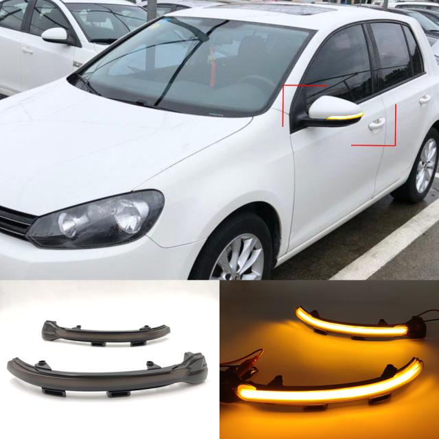 2PCS ダイナミックウインカー LED ウィンカー フォルクスワーゲン RLINE SPORTSVAN TOURAN サイド ミラー ライト VW ゴルフ MK7 7.5 7 GTIの通販は