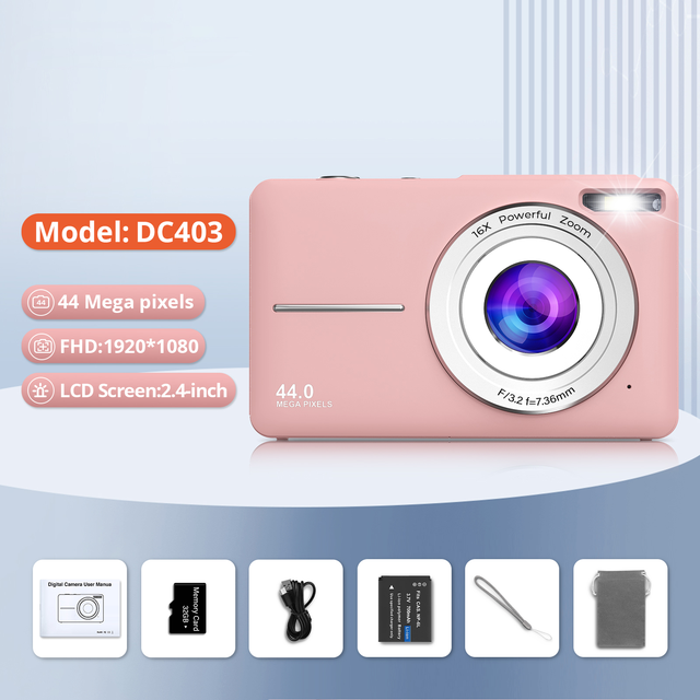 HD 1080P 2.4インチデジタルカメラ 充電式カメラ 16倍ズーム コンパクトカメラ 44MPカメラ 子供用 初心者用カメラ_10