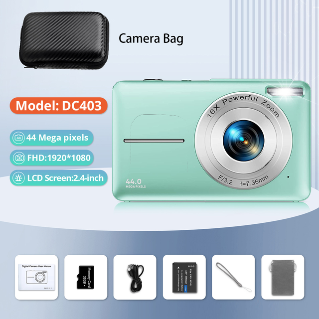HD 1080P 2.4インチデジタルカメラ 充電式カメラ 16倍ズーム コンパクトカメラ 44MPカメラ 子供用 初心者用カメラ_12