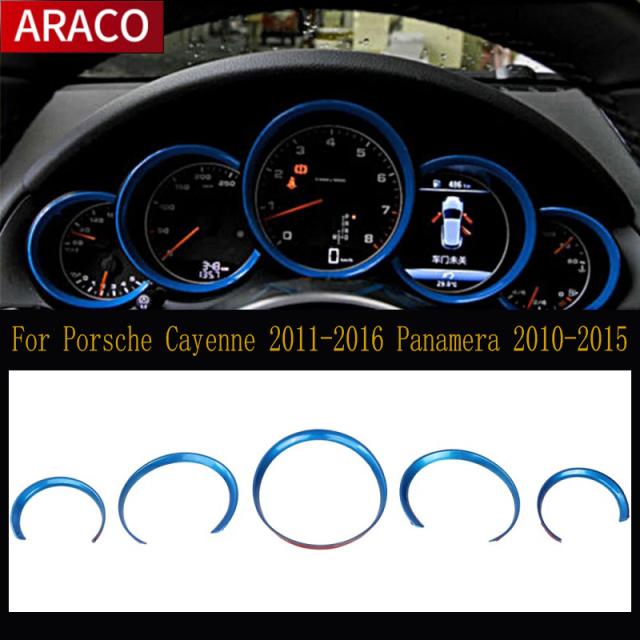 ポルシェ カイエン 2011-2016 ポルシェ パナメーラ 2010-2015 ABS ダッシュ ボード コンソール装飾リング トリム 5PCS カスタムパーツ アクの通販は 8,080円